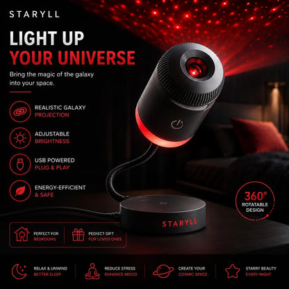 Galaxy Projector Star Light – 360° Starry Night LED Lamp for Bedroom & Gaming Room