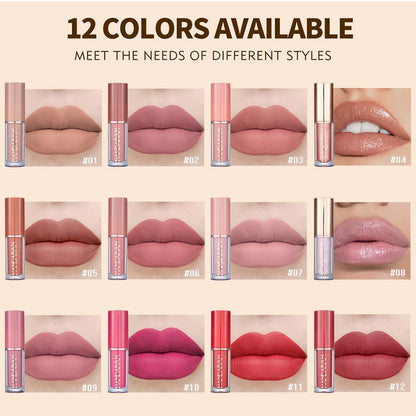 12 Matte Colors Liquid Lipstick Box - 2.5ml*12pcs