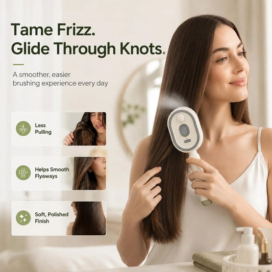 Electric Spray & Anti-Frizz Massage Comb for Smooth Hair Grooming (Free Delivery)